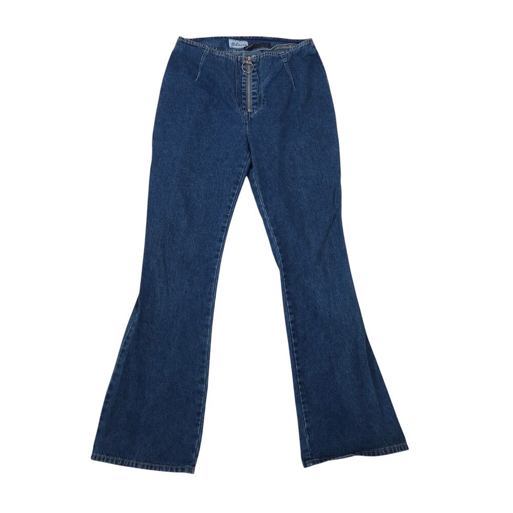 Vintage 90s Express Dark Wash Blue Denim Mid Rise Bootcut Flare Jeans 6